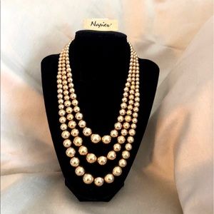 Napier gold 3 strand necklace